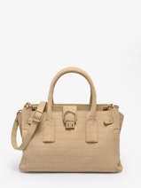Sac Port� Main S Equestre Croco Cuir Etrier Beige equestre croco EEQC142S