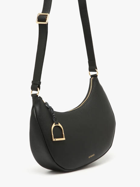 Sac Bandoulière Torsade Cuir Etrier Noir torsade ETOS167M vue secondaire 2